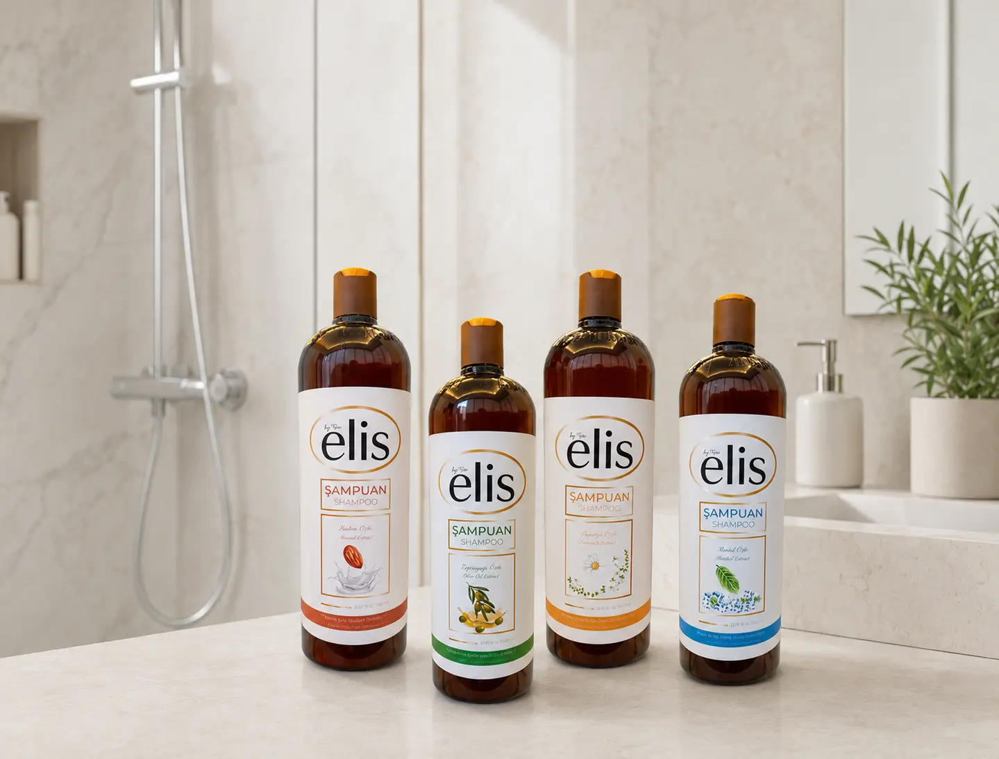 Elis shampoo bottle range