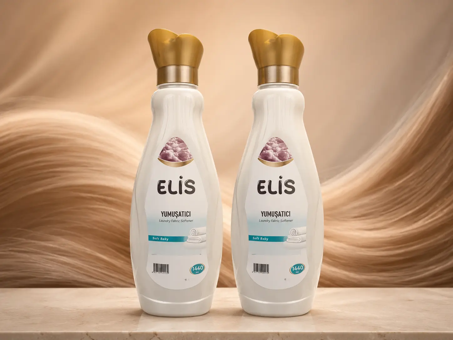 Elis shower gel bottles in a premium personal care setting